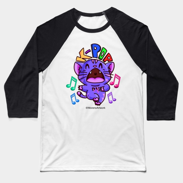 Giddy Kitty (K-POP) Baseball T-Shirt by MorenoArtwork